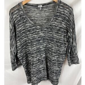 Splendid Spacedye Loose Knit 3/4 Sleeve Top Size Small
